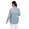 thumbnail image 4 of Women's Distressed Denim Shirt, Button-Up Shirt-S, 4 of 6