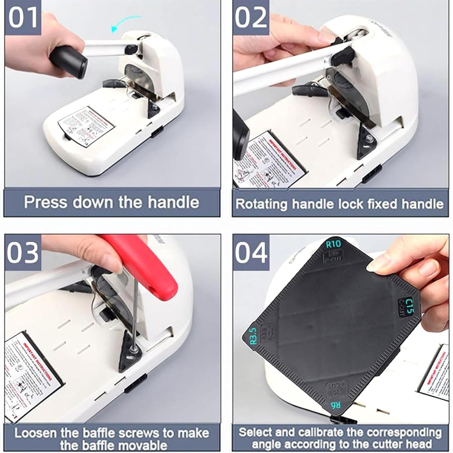 Corner Rounder Cutter Machine, Corner Rounder Cutter, Multifunction Corner Rounder Cutter Machine with 6 Mold, Number of Punched/Cut Corner Sheets: 100 Sheets Capacity, for Paper Crafts, Laminating