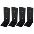 thumbnail image 1 of Qucyy 4pcs Home Iron Shelf Brackets L Shape Right Angle Brackets with Screws (Black), 1 of 5