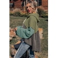 thumbnail image 3 of Women's Laurel Green Colorblock Patchwork Hooded Top with Wide Sleeves - [ZhiHiMeRi] | (US 12-14)L, 3 of 12