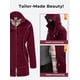 thumbnail image 5 of Chaqueta impermeable SaphiRose para mujer con capucha larga, color burdeos, XXL, 5 of 6