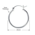 thumbnail image 3 of Gem Avenue 925 Sterling Silver Polished Hoop Tube Earrings (25mm Diameter), 3 of 3