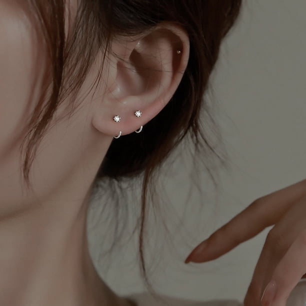 Pendientes de circonita cúbica con forma de gota de agua para dormir sin recoger, pendientes de lujo ligeros de moda, pendientes de aguja de plata S925