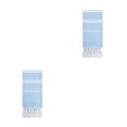 thumbnail image 4 of Eigraketly Toalla de playa a rayas de secado rápido para hombres y mujeres, toallas de piscina de poliéster, tapiz, mochilero al aire libre, Azul claro 2Conjunto, 4 of 6