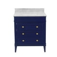 thumbnail image 2 of Eleanor 30" Bathroom Vanity with Royal Blue Cabinet and Carrara Marble Top, 2 of 6