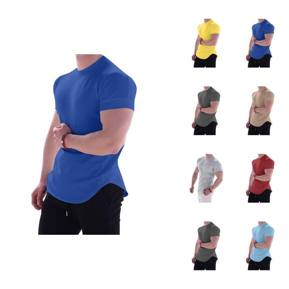 Mens Workout Shirts Summer Stretch Quick Drying Lightweight Breathable Training Tshirt Athletic Running Shirts for Men