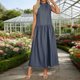 thumbnail image 2 of Zapatos de Vestido de Mujer Casual sin Mangas con Cremallera Trasera Vestido de Lino Midi para Primavera Verano Playa Y Uso Diario, 2 of 8