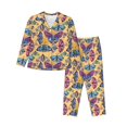 thumbnail image 1 of Balery Butterfly 3 Conjunto de Pijama con Estampado para Mujer, Conjunto de Dos Piezas con Manga Larga, Ropa de Dormir Suave con Bolsillos, Pijamas Cómodos-Large, 1 of 7
