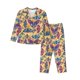 thumbnail image 1 of Fotbe Butterfly 3 Conjunto de Pijama de Manga Larga para Mujer con Estampado, Ropa de Dormir de 2 Piezas, Conjunto de Casa Suave y Cómodo con Bolsillos-Small, 1 of 7