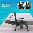 thumbnail image 4 of Outsunny Folding Fishing Bed Chair with Reclining Back Footrest Dark Green, 4 of 10