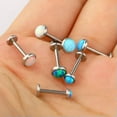 thumbnail image 3 of GKNET Opal Lip Bar Labret Ring Threaded Ear Tragus Cartilage Stud Piercing Earing-OP05-1.2mm/6mm/5mm, 3 of 9