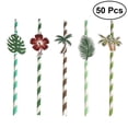 thumbnail image 1 of KAKOWELY 50 pajitas de papel decorativas para fiestas hawaianas, decoración con temática hawaiana, 1 of 4