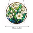 thumbnail image 3 of Darzheoy Stained Glass Window Hanging,Colorful Acrylic flowes Jigsaw Puzzles,Flowers of The Valley Suncatchers for Windows,Home Decor Gift for Puzzle Lovers or for Mother’s Day, 3 of 6