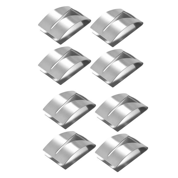 8 Pieces Self Adhesive Towel Hook Holder Grabber, Stainless Steel Kitchen Dish Towel Hook Wall Mount Non-Drilling