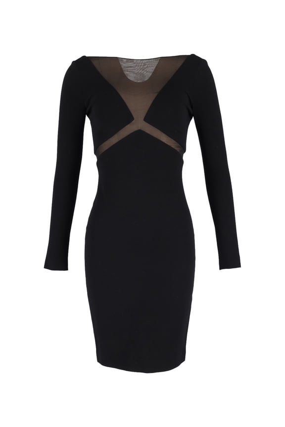 Pre-Owned Emilio Pucci Mesh Cut-Out Dress in Black Cotton