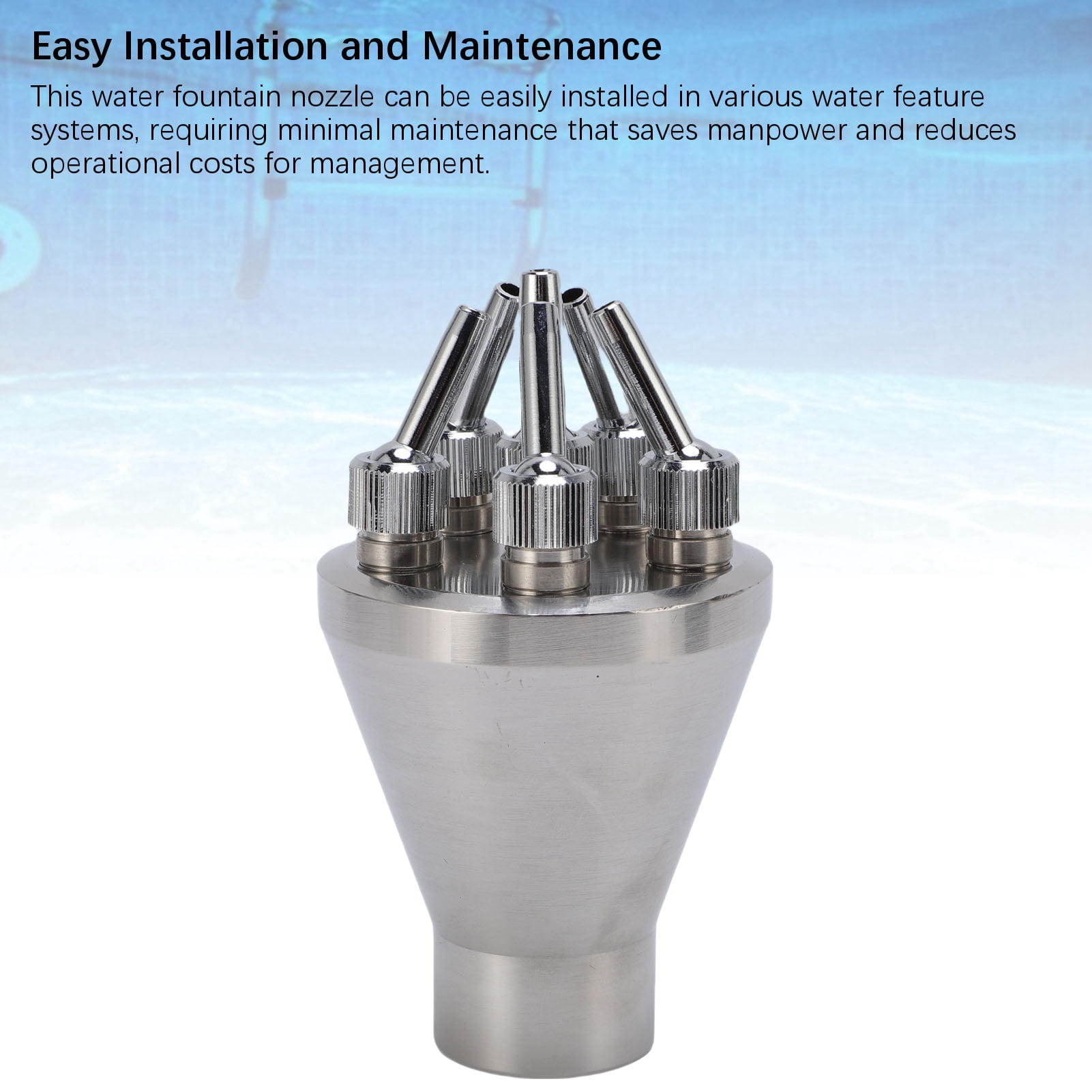 BIMZUC Stainless Steel Column Fountain Nozzle Center Straight Water Spray Sprinkler Head for Outdoor Landscape Garden Pond Pool Plaza Water Feature Decor