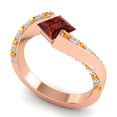 thumbnail image 2 of 1.20 Carat Natural Diamond Garnet & Citrine Gemstone Charming Bridal Ring for Ladies Solid 14K Rose Gold Size 10.5 by Diamond-Capitals, 2 of 8
