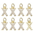 thumbnail image 1 of Uxcell 8 Pack 0.1" Encanto de letra de strass completo para pulseras/diademas DIY Dorado, 1 of 6