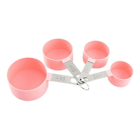 

Professional Measuring Cups Nesting Measure Cups With Stainless Steel Handle Set of 4 Pink