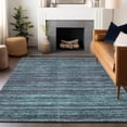 thumbnail image 5 of HomeRoots 622594 3 x 5 ft. Teal, Blue & Gray Striped Washable Transitional Indoor & Outdoor Rectangle Area Rug, 5 of 9
