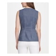thumbnail image 2 of DKNY Womens Linen V-Neck Button-Down Top, 2 of 4