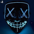 thumbnail image 4 of PULLIMORE Halloween Scary Mask Double Colors Led Mask EL Wire Light up Mask For Halloween Cosplay Costume Party (Blue + Ice Blue), 4 of 9
