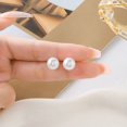 thumbnail image 5 of The Pearl Source Pendientes de perlas blancas para mujer - Pendientes de perlas - Pendientes con perlas genuinas de imitación de 8 mm, 5 of 5
