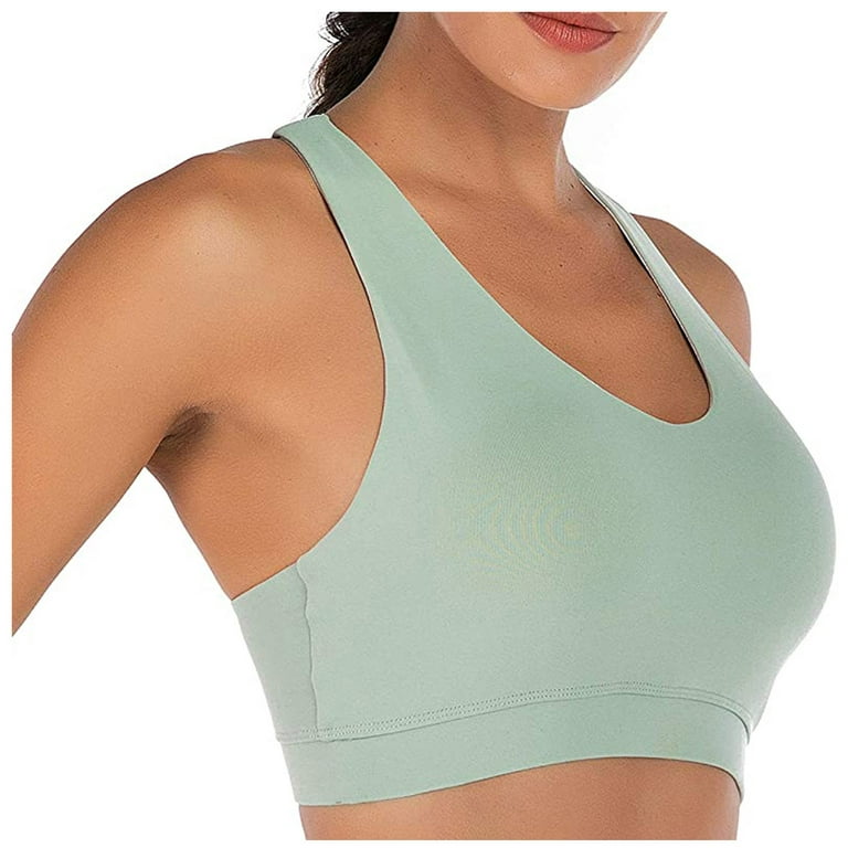 CHGBMOK Sports Bras for Women Yoga Solid Sleeveless Cold Shoulder Casual  Tanks Blouse Tops Intimates