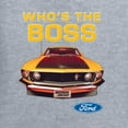 thumbnail image 2 of Wild Bobby, Who's The Boss Yellow 1969 Mustang 302, Cars and Trucks, Front and Back Unisex Crewneck Graphic Sweatshirt, Heather Grey, Medium, 2 of 4