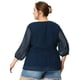 thumbnail image 5 of Blude mujer de talgrande con puntos suizos y cuello en V Peplum Top Blusas Azul Oscuro 4XL, 5 of 6