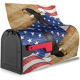 thumbnail image 2 of American Flag Flying Bald Eagle Mailbox Covers Magnetic Waterproof Mail Cover Letter Post Box Wraps for Home Garden Yard Decor, 21x18 in, 2 of 6