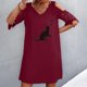 thumbnail image 3 of Vestidos de manga corta con hombros descubiertos y encaje con cuello en V estampado sexy de verano para mujer Fridja bnh5663, 3 of 8