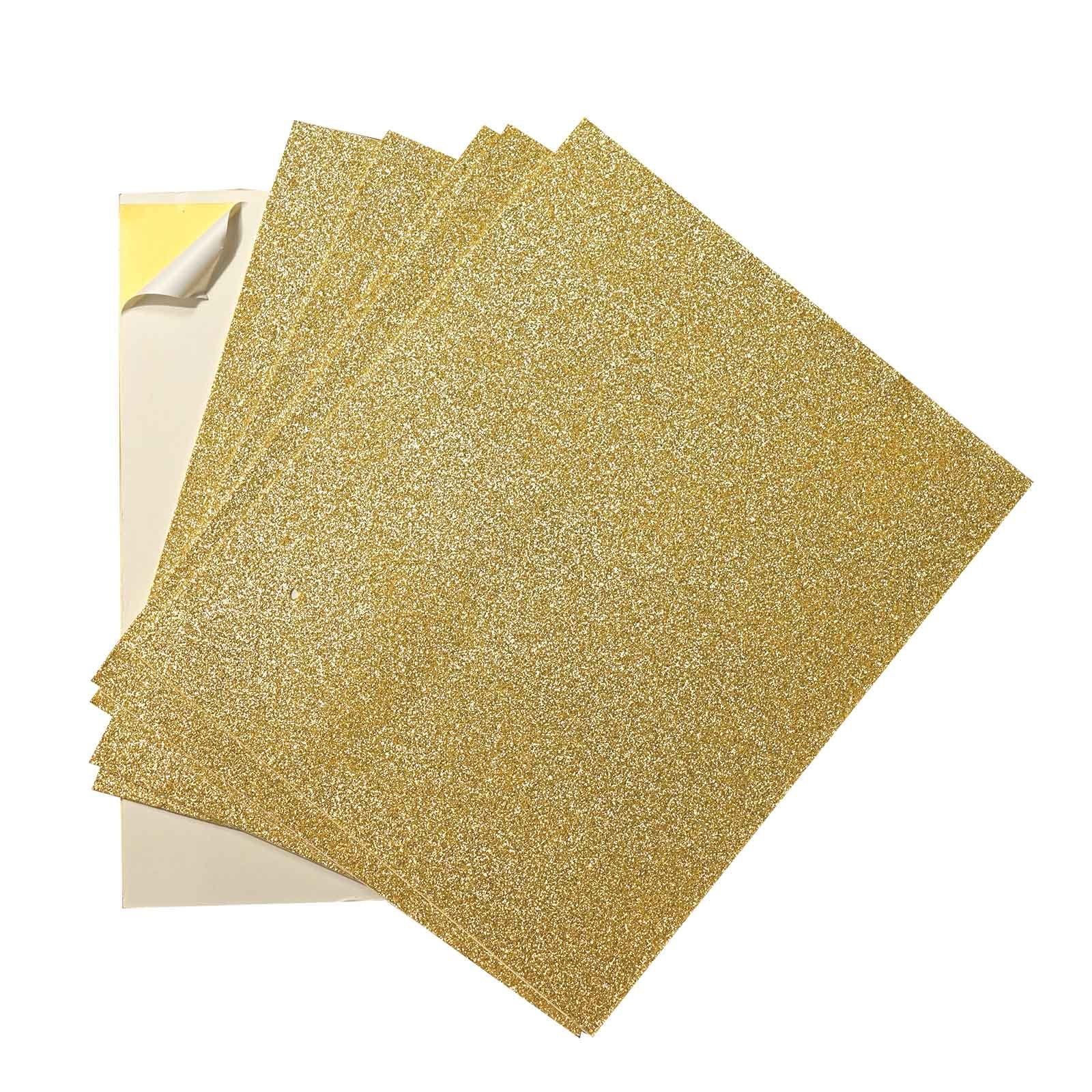 10 Pack 12"x10" SelfAdhesive Glitter DIY Craft Foam Sheets Gold