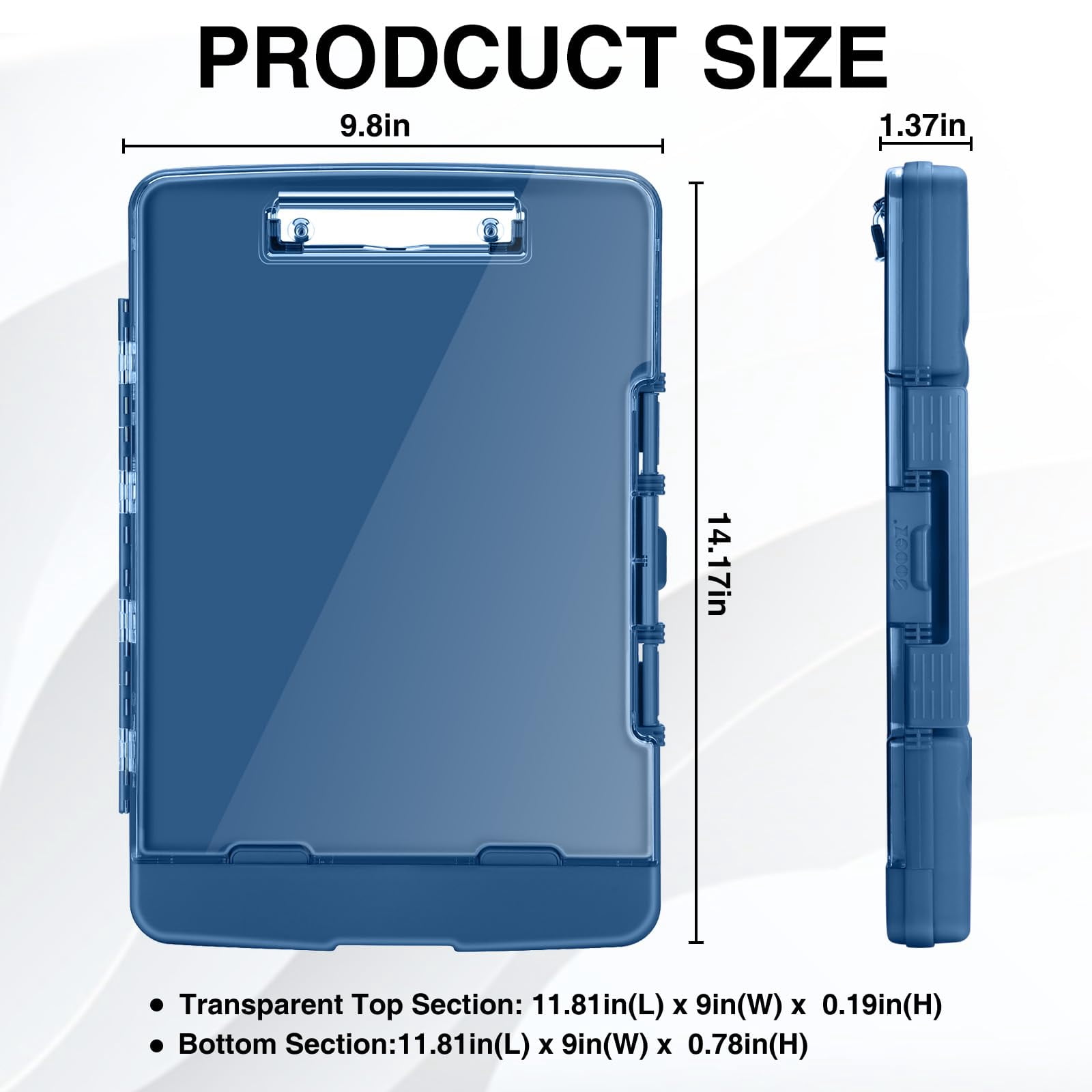 Clipboard With 2 Storage & Pen Holder  Heavy Duty Clip Boards 8.5x11 Dual Clearview Dry Erase Real Hinge High Capacity School Office Supplies