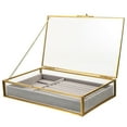 thumbnail image 5 of TOYMYTOY Clear Glass Jewelry Box with Vintage Style Golden Frame for Display, 5 of 8