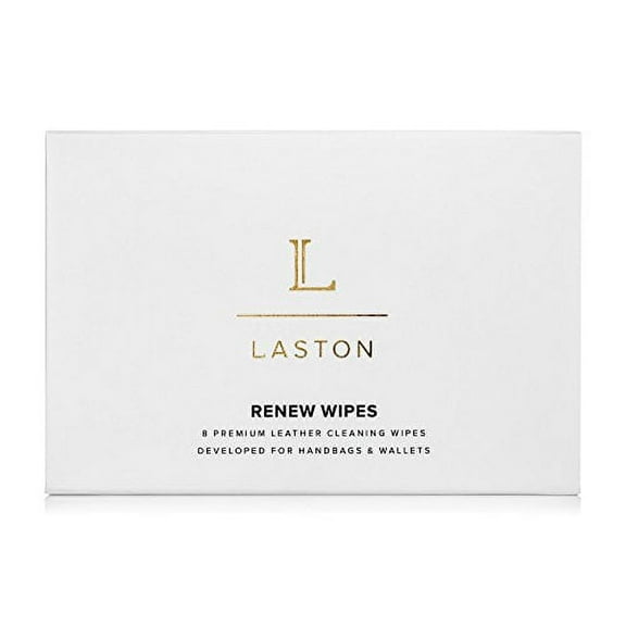 Laston Leather Wipes Kit | Cleans & Renews Handbags, Purses, and Wallets (8 Individually-Packed Single Wipes Per Box)