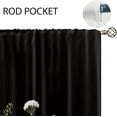 thumbnail image 5 of Rustic Black Floral Kitchen Curtains Flower Botanical Small Window Treatment Wildflower Spring Cafe Short Window Curtains for Bathroom Dining Laundry Room Leaf Treatment Drapes 27.5x39 inch, 5 of 6