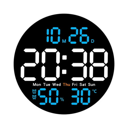Large Screen Digital Clock with Remote Controlled 10inch Led Wall Clock with Alarms Timer Date Week Temperature Humidity