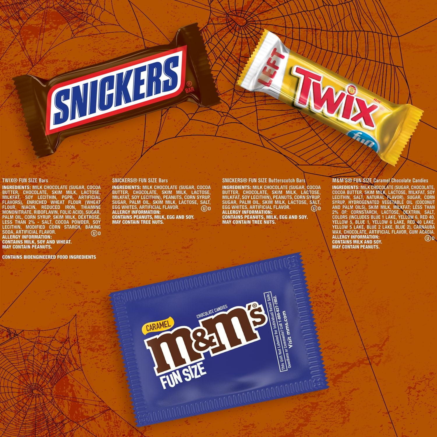 MARS Chocolate Crispy & Crunchy Lovers Minis and Fun Size Halloween Candy  Bars 70.08-Ounce, 175-Piece Bag