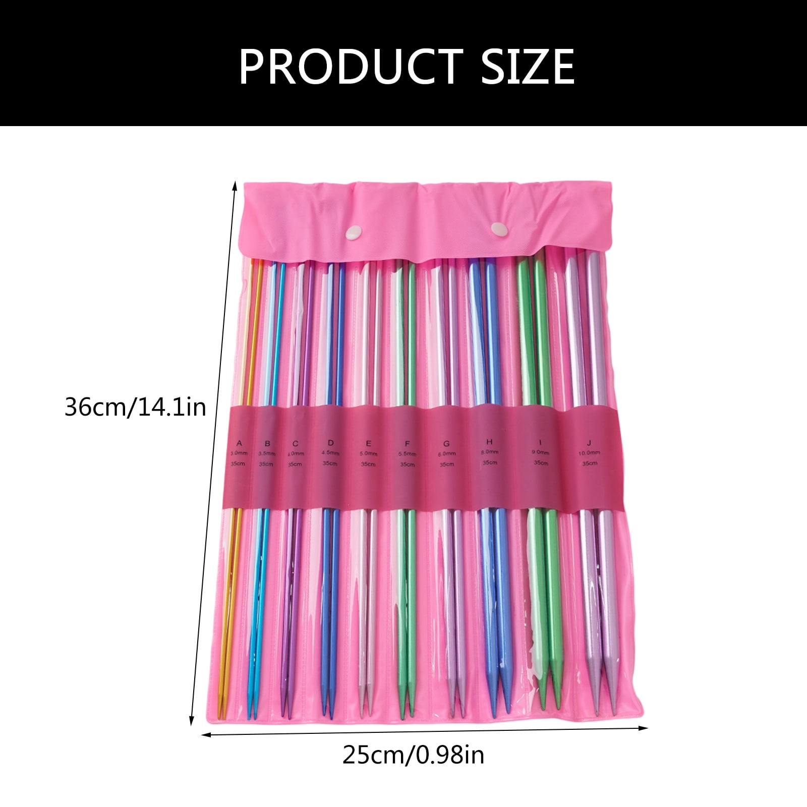 10Pairs Aluminum Knitting Needle, 3.0mm-10mm Single Pointed Beginner Knitting Needle for Sweater, Bag, Sock, Hat, Craft
