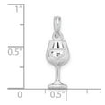 thumbnail image 3 of Auriga Fine Jewelry 925 Sterling Silver Rhodium-Plated Polished Wine Glass Pendant for Women (L -22 mm, W -7 mm), 3 of 6