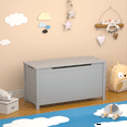 thumbnail image 6 of Kids Toy Box, Gray Wooden Toy Chest Organizer with Safety Hinged Lid, Entryway Storage Bench Supports 100 lbs, Toy Storage Chest for Bedroom, Toddler Room, L0293, 6 of 8