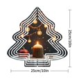 thumbnail image 2 of Metal Hanging Christmas Tree Wind Spinner - Decorative Garden Ornament with Glittery Design Lights & Ornaments for Festive Yard Decor, 2 of 7