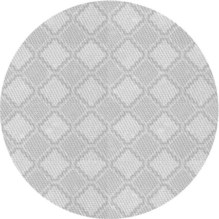 

Ahgly Company Indoor Round Patterned Platinum Gray Area Rugs 4 Round