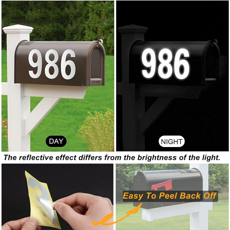 Reflective Mailbox Numbers Stickers Address Number Decals Mailbox Decals