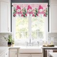 thumbnail image 3 of Christmas Pink Snowman Kitchen Curtains and Valances Set, Winter Snowflakes Christmas Tree Rod Pocket Window Valance 18 Inch Window Curtain Panels for Living Room Bedroom Laundry, 27.5x36in, 3 Pieces, 3 of 7