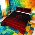 thumbnail image 2 of meiyoeat gradient Initial Print Full Size Comforter Sets,Red Black Monogram A Bedding Comforter Set,Black Reversible,3 Pieces,1 Comforter and 2 Pillowcases, 2 of 7