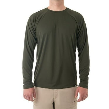 Men Performance Long Sleeve T-Shirt, OD Green - 2XL