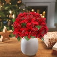 thumbnail image 6 of Glitter Poinsettia Artificial Christmas Flowers Bouquet Arrangement for Home Table Centerpiece Holiday Party Wedding Vase Decor, 6 of 6