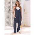 thumbnail image 5 of Women Casual Summer Overalls Sleeveless Spaghetti Strap Romper Jumpsuits Trendy Beach Vacation Outfits Navy Blue XXL, 5 of 6
